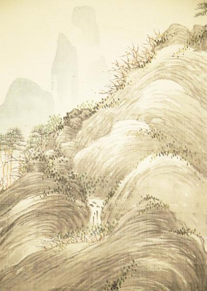 真作】【WISH】岡田半江「武陵桃源之図」日本画 靄山鑑定箱 掛軸