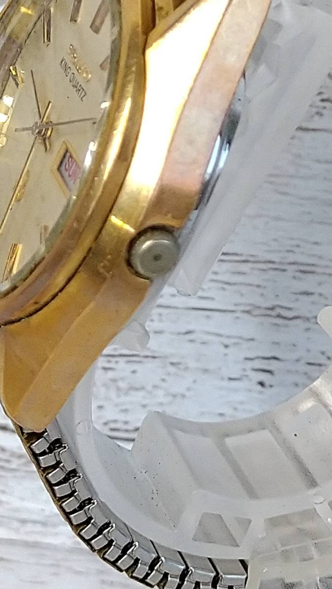 セイコー キングクオーツ デイト ラウンド ゴールド 9642-8000 クオーツ メンズ 腕時計 SEIKO 腕時計