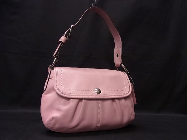 1円 □美品□ COACH コーチ F13728 レザー シルバー金具 ワンハンドル 