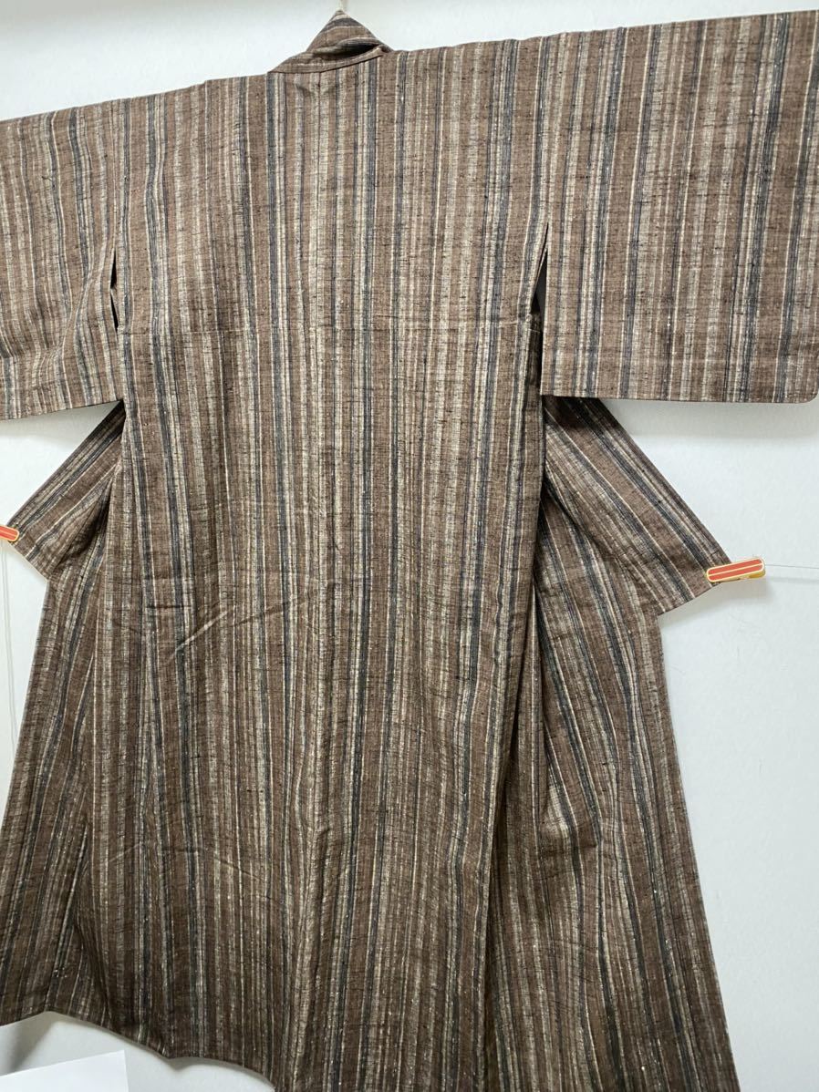 日舞家所蔵品☆【稀少新古品】単衣「ざざんざ織」88万 手引き糸 玉糸真 