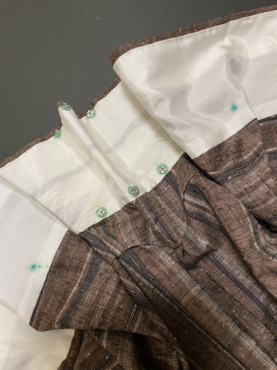日舞家所蔵品☆【稀少新古品】単衣「ざざんざ織」88万 手引き糸 玉糸真 