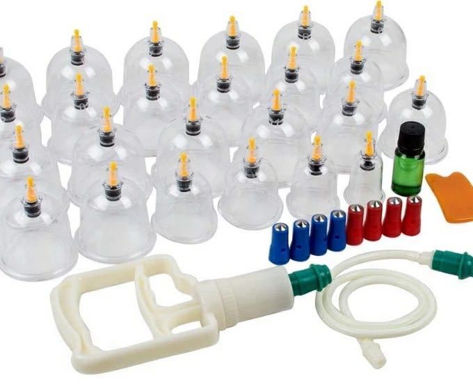 カッピングカップ 吸い玉 拔罐器 32個入り 血液循環 疲れ 血行 健康グッズ_1