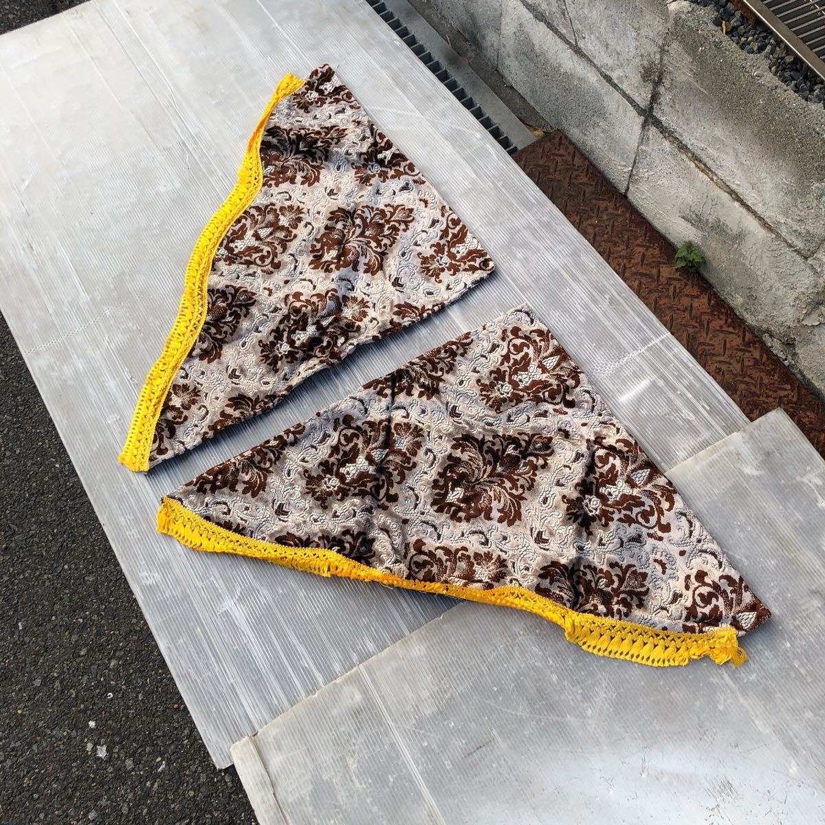 トラック 金華山 グリーン カーテン2枚組 金華山 花かご グリーン