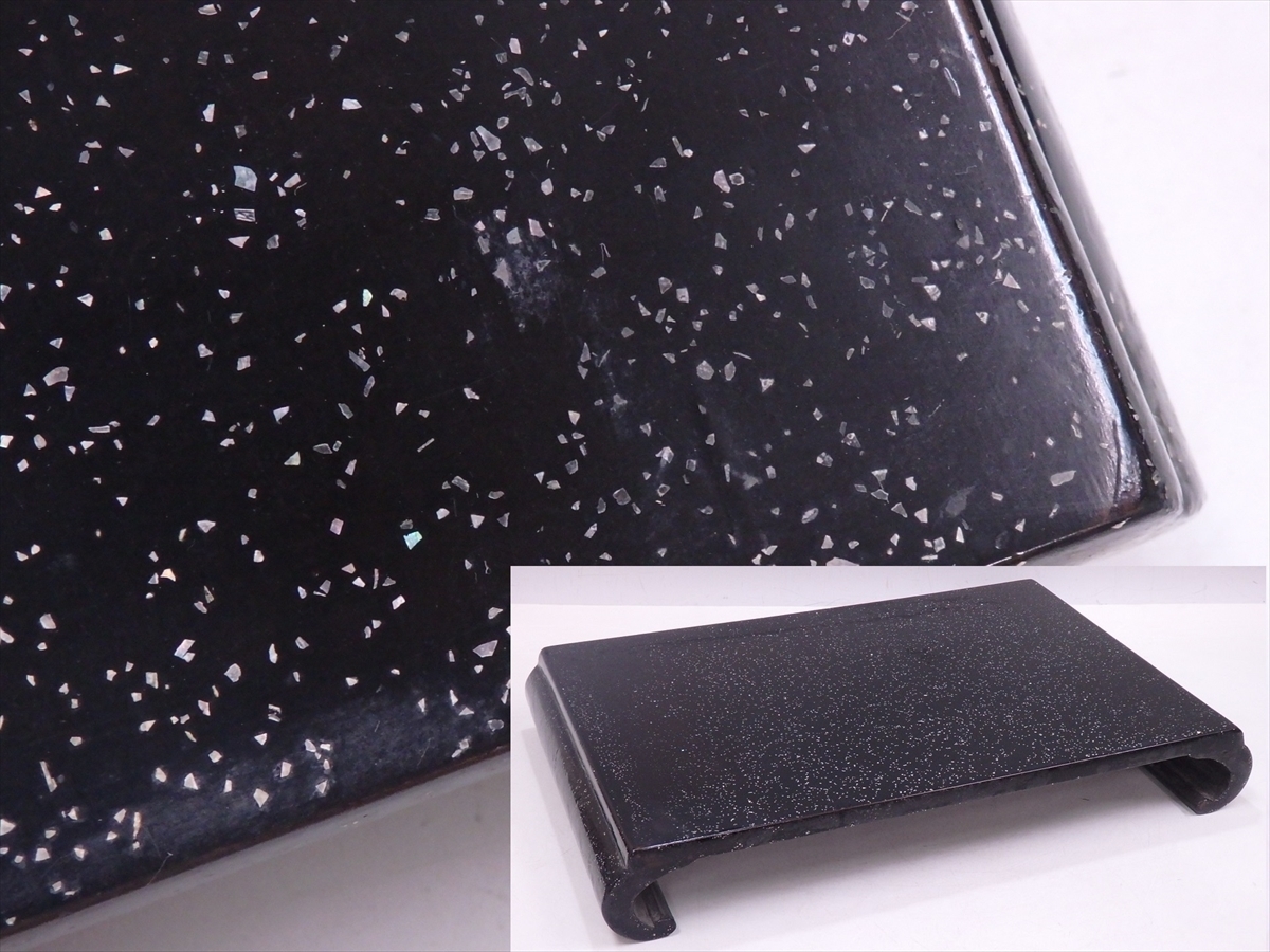 ☆まるで星空のよう♪【ラメのような螺鈿 巻足花台】木製漆器 ガタツキ