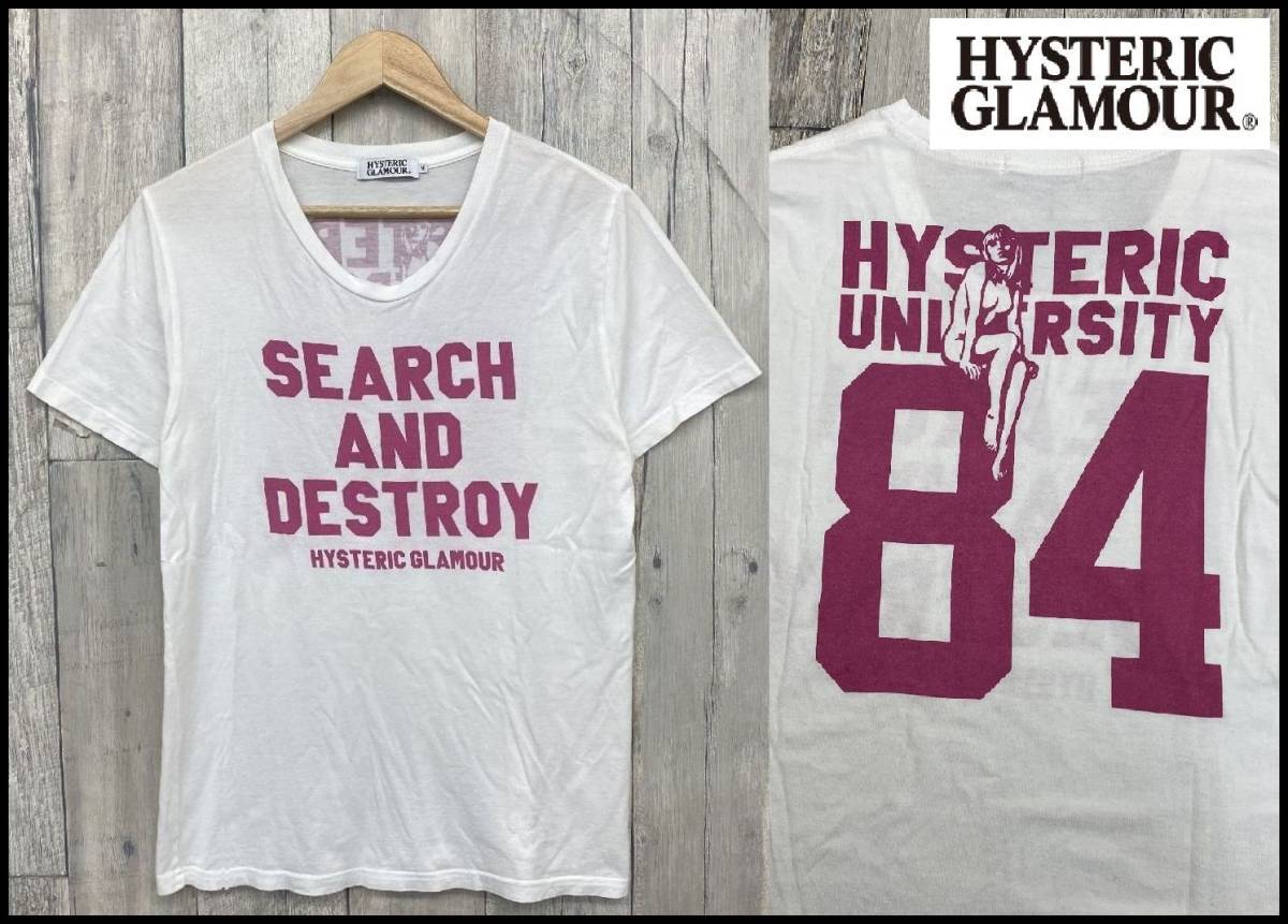  HYSTERIC GLAMOUR ヒステリックグラマー SEARCH AND DESTROY セクシー ヌード ガール ナンバリング ロゴ プリント Tシャツ カットソー M(Mサイズ)｜売買されたオークション情報、yahooの商品情報をアーカ 男性用
