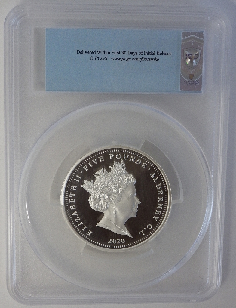 スリーグレイセス イギリス 2020年 5ポンド 銀貨 2オンス オルダニー