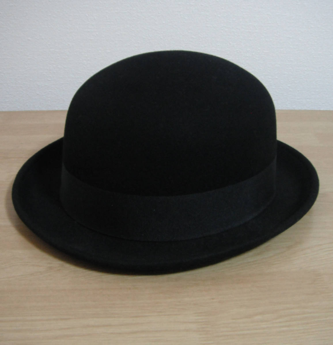 【古着】美品 / ボーラーハット / ML（59cm）/ ブラック / ウール / フェルト / BOWLER HAT / 黒 / 帽子 / ハット 帽子 ボーラーハット - ナチュラル ホワイト シルク