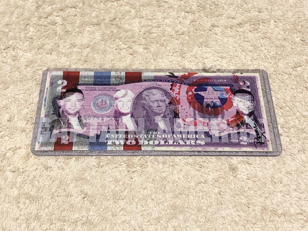 デレクジーター 2ドル札 Derek Jeter Captain America Purple 41/70 $2 Bill Signed by Rency