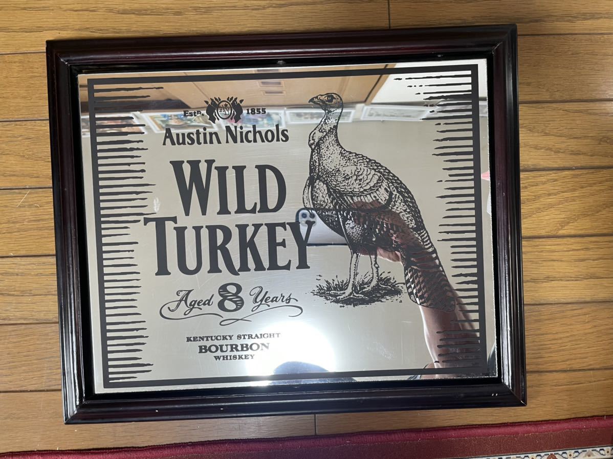 WILD TURKEY ワイルドターキー 壁掛け パブミラー 鏡 ウイスキー バー
