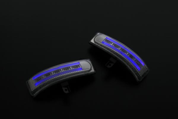 [特価SALE] CR系 プレマシー LEDウィンカーミラーレンズKIT [クリア/青光] ポジション，フットランプ付 ドアミラー レンズ 交換 CREW/CR3W LED フット プレマシー LEDウィンカーレンズキットスズキ用 Revier&frasl;Reiz 期間限定価格！Revier(レヴィーア)「流星Ver」CR-V