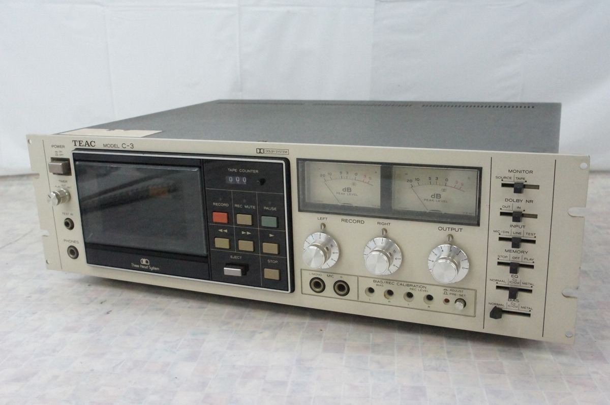 TEAC ティアック 3ヘッドカセットデッキ C-3 □a459112t - ビンテージ 
