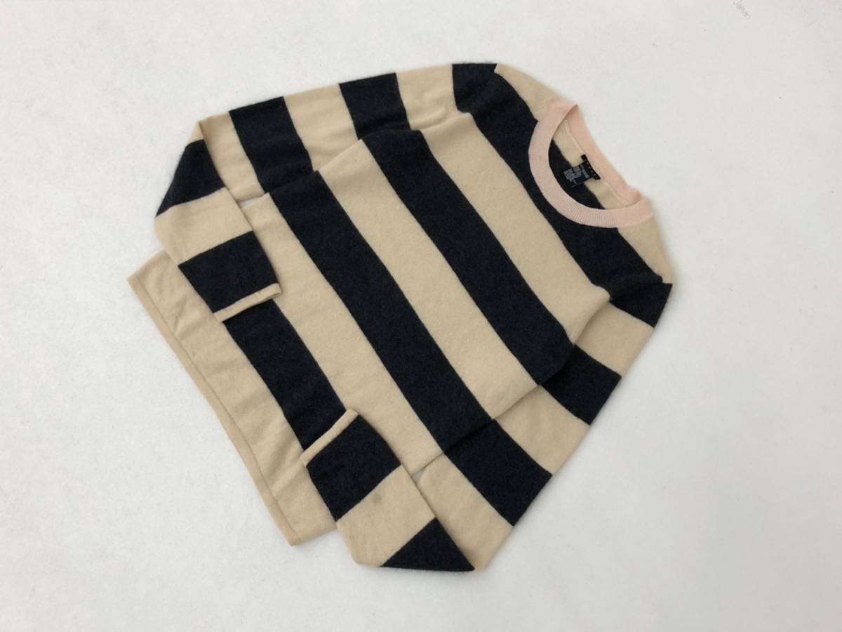 G079 theory セオリー カシミヤ100％ ニット セーター ボーダー 
