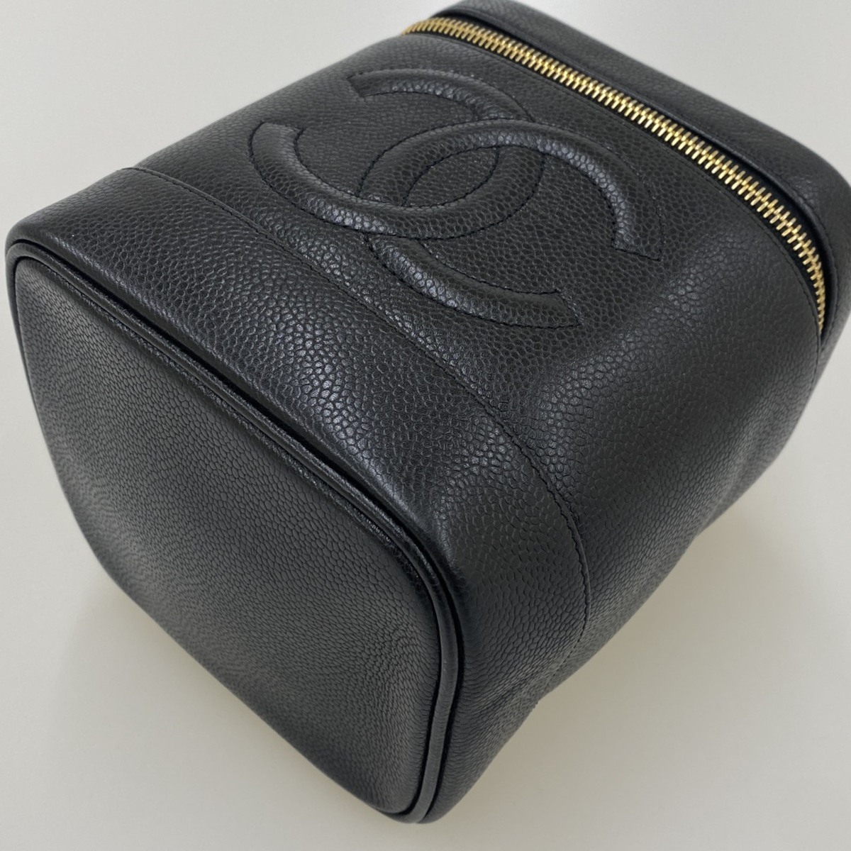 1円スタート 美品 シャネル CHANEL キャビアスキン デカココ バニティ 