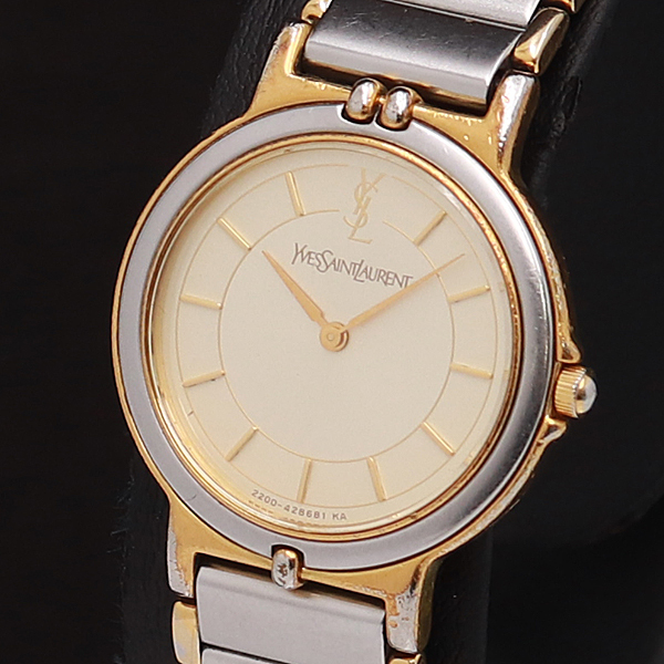 1円◎正規品◎【イヴサンローラン】2200-228481 YSLロゴ コンビカラー 
