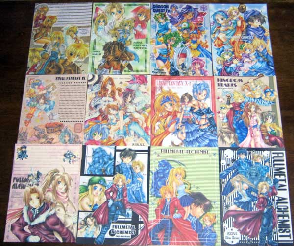 同人便箋☆海汐牧さま21種・22枚セット☆FF,鋼錬,DQ,他(ファイナル