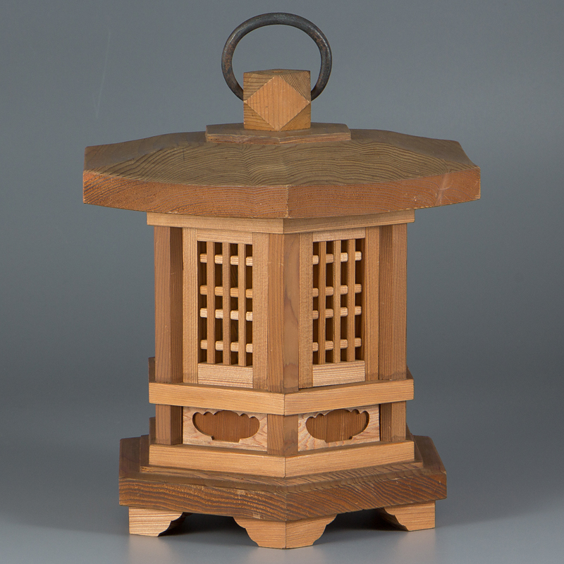 作 春日杉 小南吉彦 伝統工芸士 灯籠 六角釣燈籠 吊行灯 高34cm