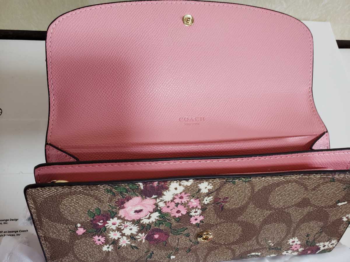 花柄 シグネチャー 長財布 コーチ COACH フラワー 財布 新品未使用