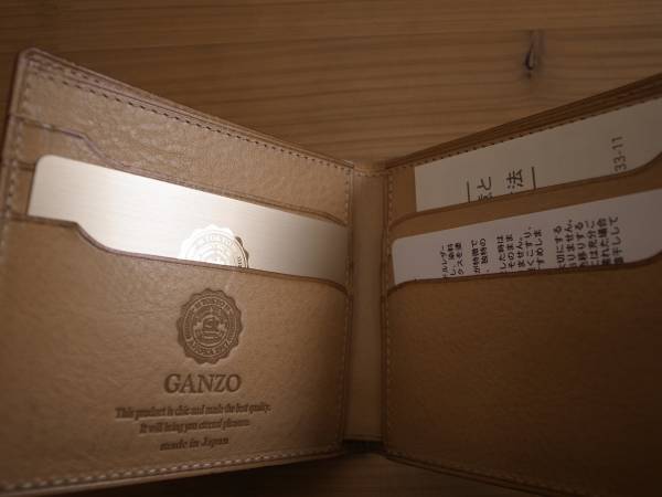 GANZO シンブライドル純札入れ ネイビー wgan57086(二つ折り財布（小銭