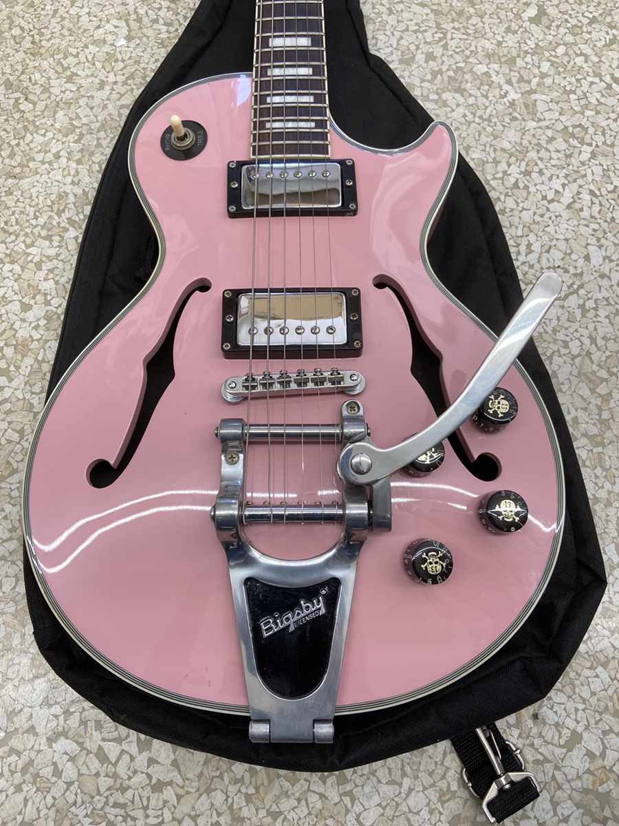 Burny PLC-70PP スワンキースパイダーコレクション ぺールピンク fホール レスポール セミホロ ジャンク品