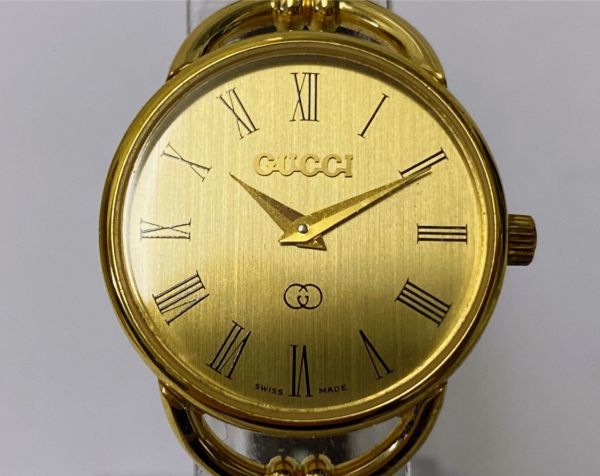  U815-K24-198 GUCCI グッチ 6000L ゴールド レディース腕時計 クォーツ スイス製 ラウンドフェイス 2針(女性用)｜売買されたオークション情報、yahooの商品情報をアーカイブ公開 - オークファン 女性用