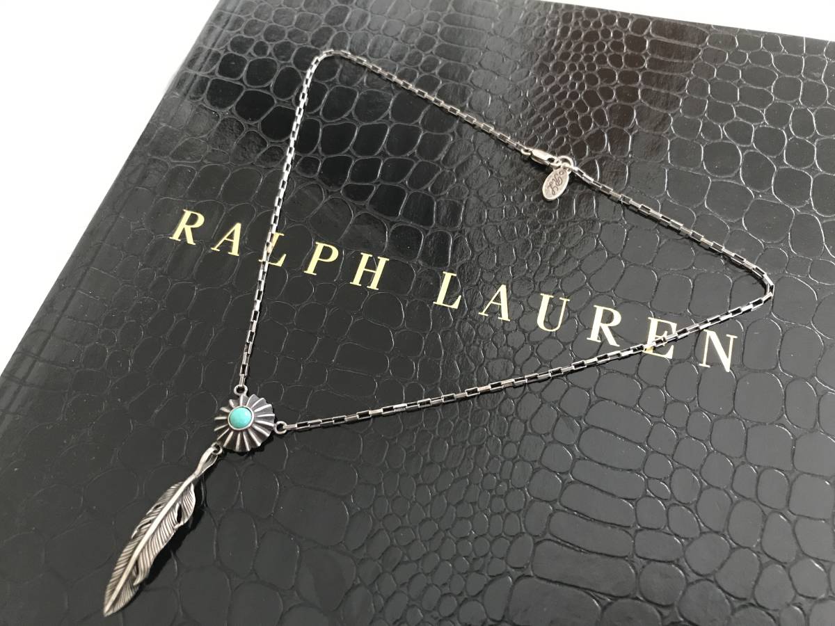 ☆RALPH LAUREN ラルフローレン ターコイズ コンチョ フェザー 