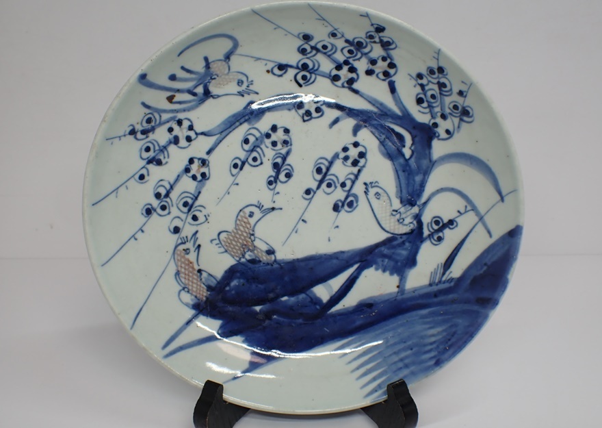 茶道具 青花 山水紋 嘉慶年製 款 蓋置 DT336 茶道具 青花 山水紋 嘉慶