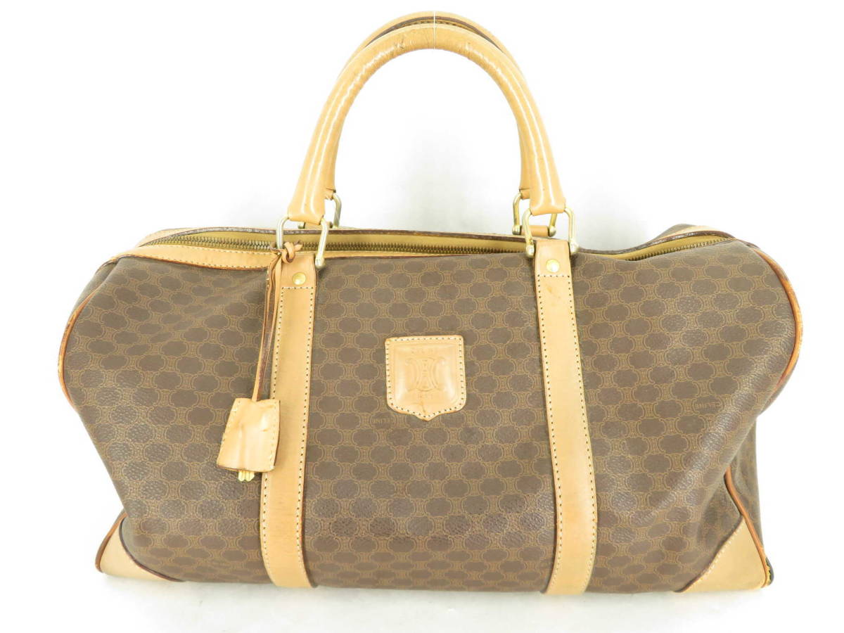 CELINE セリーヌ マカダム柄 ボストン バッグ 旅行カバン PVC