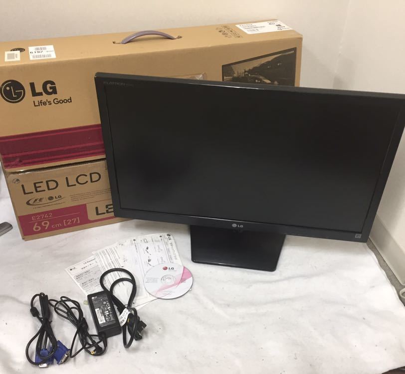 限定セール，大得価 LG FLATRON E2742V-BN 27インチ ワイドディスプレイモニター ACコード付(24インチ～)｜売買されたオークション情報、yahooの商品情報をアーカイブ公開 - オークファン 24インチ～