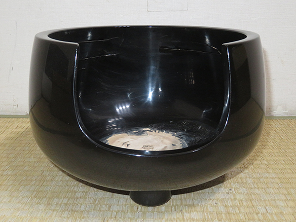 茶道具 行の風炉 風炉 【 黒真塗 面取道安 土風炉 五徳 セット 】 土