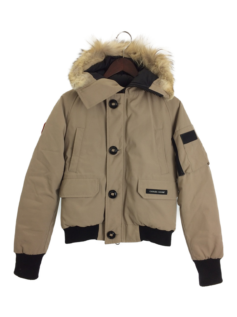 CANADA GOOSE◆ダウンジャケット/S/ポリエステル/BEG/ヨゴレ有