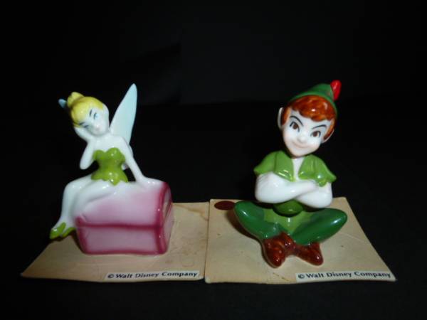 ☆TDL　ピーターパン　ティンカーベル　陶器　置物　２点セット_1