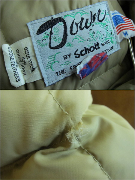 ●ショット/SCHOTT★ベージュグースダウンジャケットM●#DK