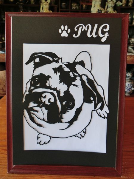 ハンドメイド切り絵手作り パグ犬イラスト手作りリード 小型犬用アパレル 売買されたオークション情報 Yahooの商品情報をアーカイブ公開 オークファン Aucfan Com