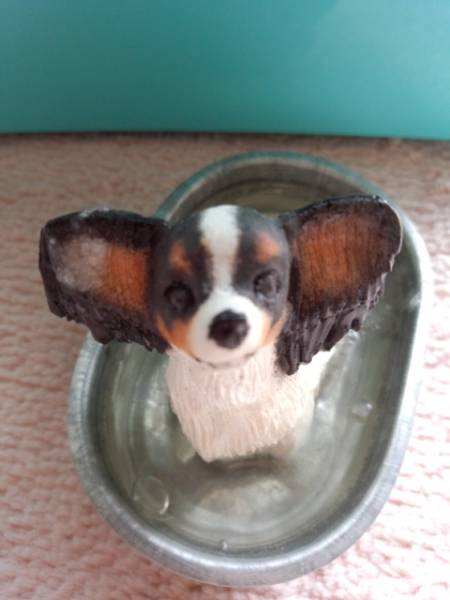 パピヨン♪置物♪USAシリアル入り★犬イヌ