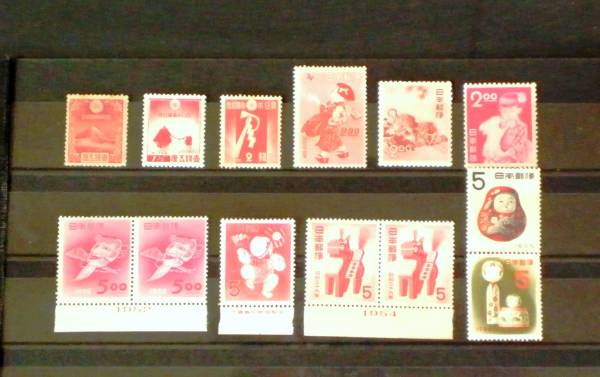 年賀切手単片　最初から1944年まで発行の49種51枚完全揃　美品_2