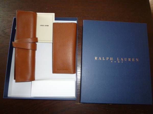 RALPH LAUREN 】 レザー ブックカバー＆ペンケース(ブックカバー