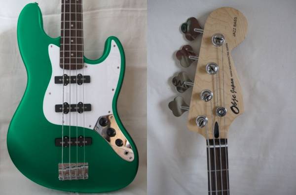 Obje Japan☆JAZZ BASS＜3PU＞ベース/Metallic Emerald Green(エレキ 