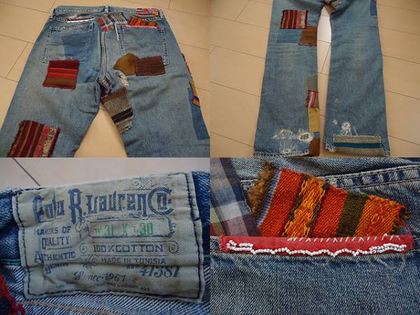 希少ラルフローレンRRL パッチワークリメイクジーンズ デニム31  