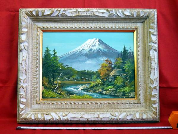 ☆田代 彪(たしろたけし) 油彩『富士風景』経年保管品☆(自然、風景画