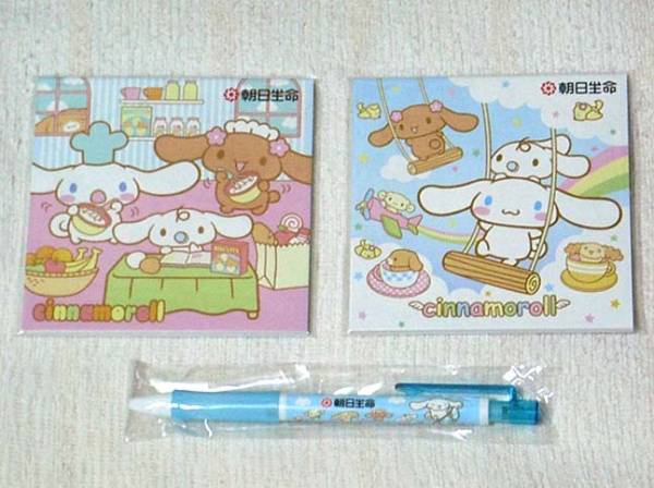 ★シナモン／非売品 メモ・シャーペン ３点 朝日生命★サンリオ_1