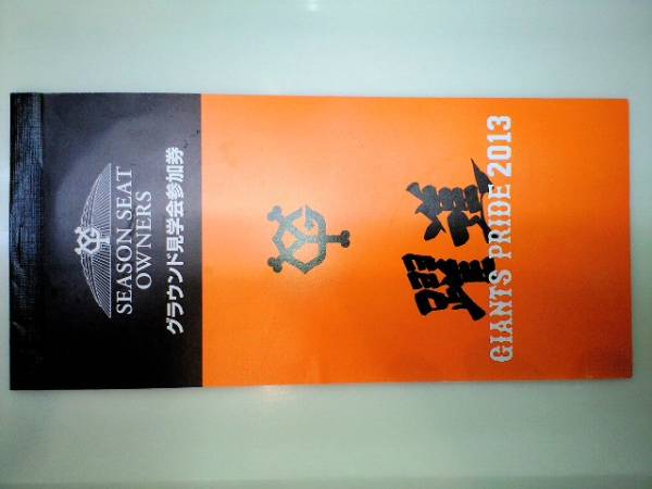 東京ドーム☆グラウンド見学参加券☆３枚綴り_1