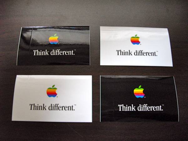 Apple 旧ロゴ Think different. ステッカー 11枚セット ☆美品☆Apple Think different ステッカー（シール）(Mac用)｜売買