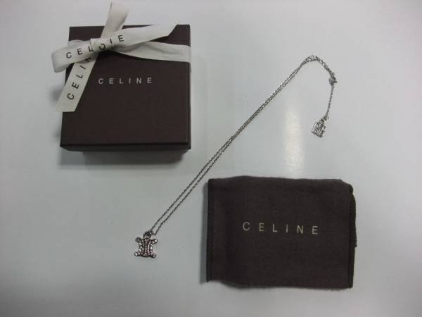 セリーヌCELINE マカダム ジルコニアシルバーネックレス 訳あり CELINE