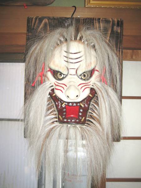 神楽面　鵺 岩見神楽 矢上系 鵺(ヌエ)の神楽面(東洋彫刻)｜売買されたオークション