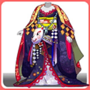 10 幕末恋愛録 花魁道 神楽織 藍 着物＋狐のお面(アバター)｜売買され 
