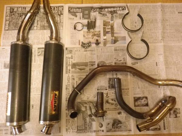SV400S/650S AGRAS カーボンフルEXマフラー 2本出し(マフラー本体