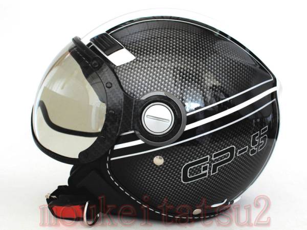 GP-5 パイロットヘルメット カーボングラフィック/白 L