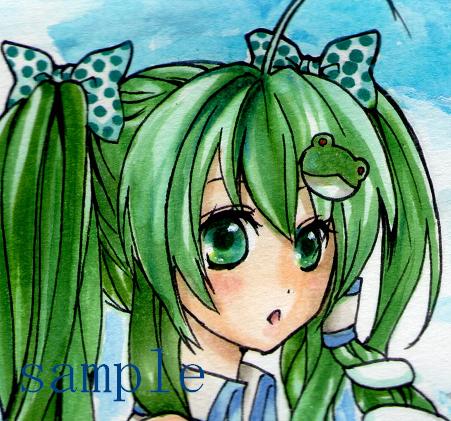 手描きイラスト/東方/東風谷早苗_1