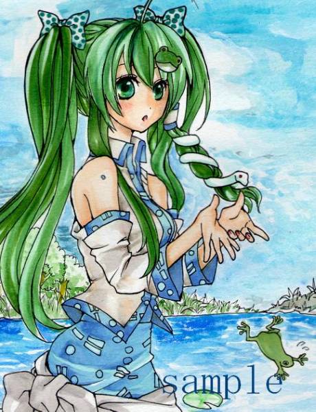 手描きイラスト/東方/東風谷早苗_3