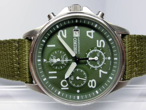 SEIKO 7T92-0BB0 グリーン文字盤 新品ベルト 電池交換済 【公式通販】